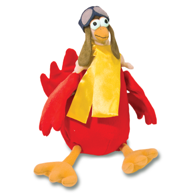 Detailed view of Peg the Hen