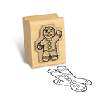 Gingerbread Boy Rubber Stamp